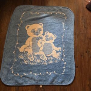 Vtg. San Marcos Baby Winter Blanket Beat Reversible 53” X 42”